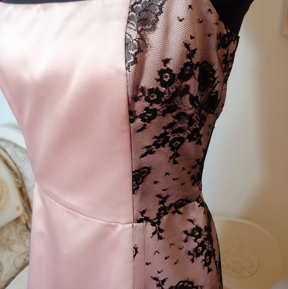 Sweet Cotton Candy satin and lace cocktail dress!